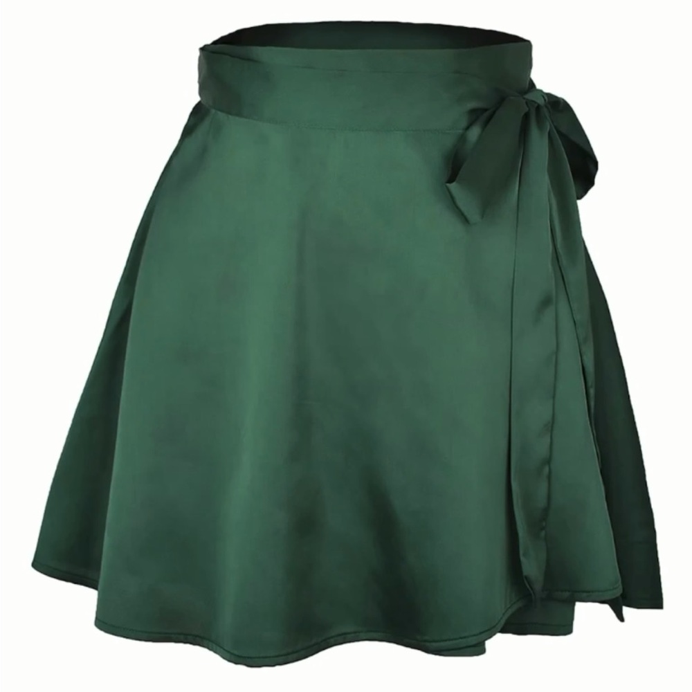 Green Satin Skirt